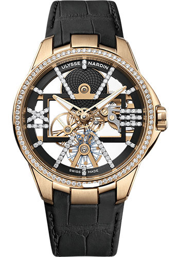 Ulysse Nardin Blast Rose Gold Case 42 MM - Black Leather Strap - Black Dial - 3716-260B/02