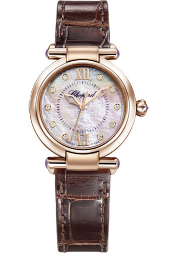 Chopard Imperiale Rose Gold 29 MM - Brown Leather Strap - Mother-of-Pearl Dial - 384319-5009