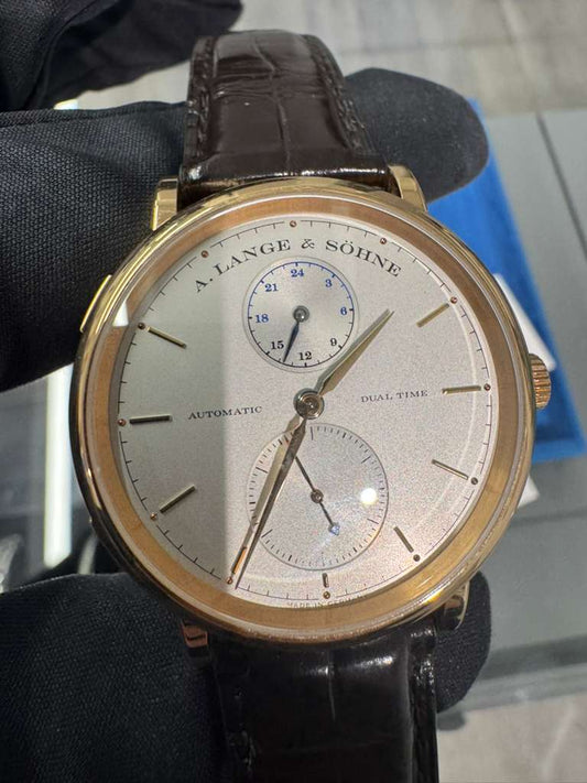 A.Lange & Söhne Saxonia Dual Time - 40 MM - Rose Gold - Silver Dial - 385.032