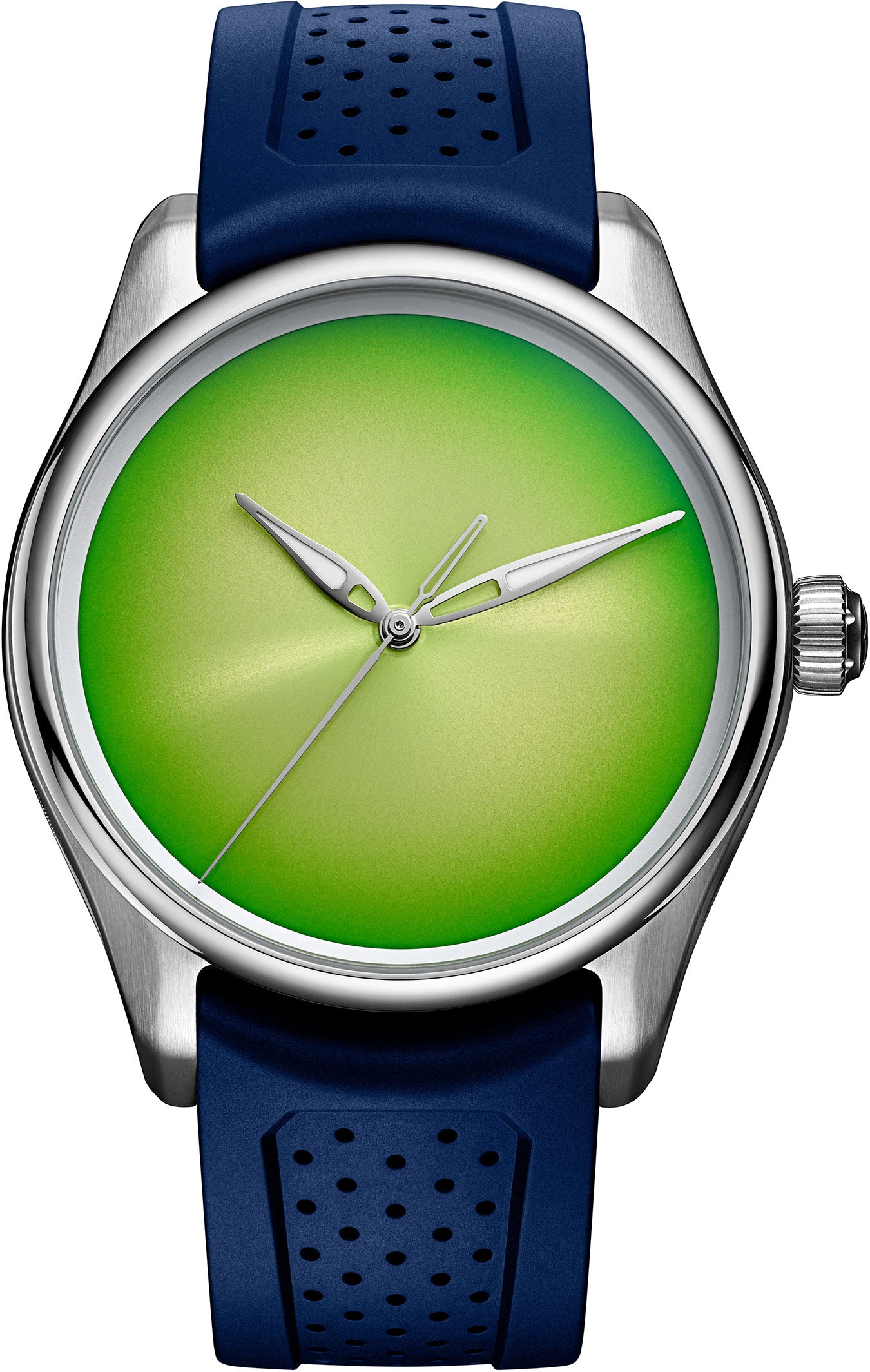 H. Moser & Cie Pioneer Center Seconds Concept Citrus Green - Stainless Steel - 42.8 MM - Rubber Strap - Citrus Green Fumé Dial - 3201-1204