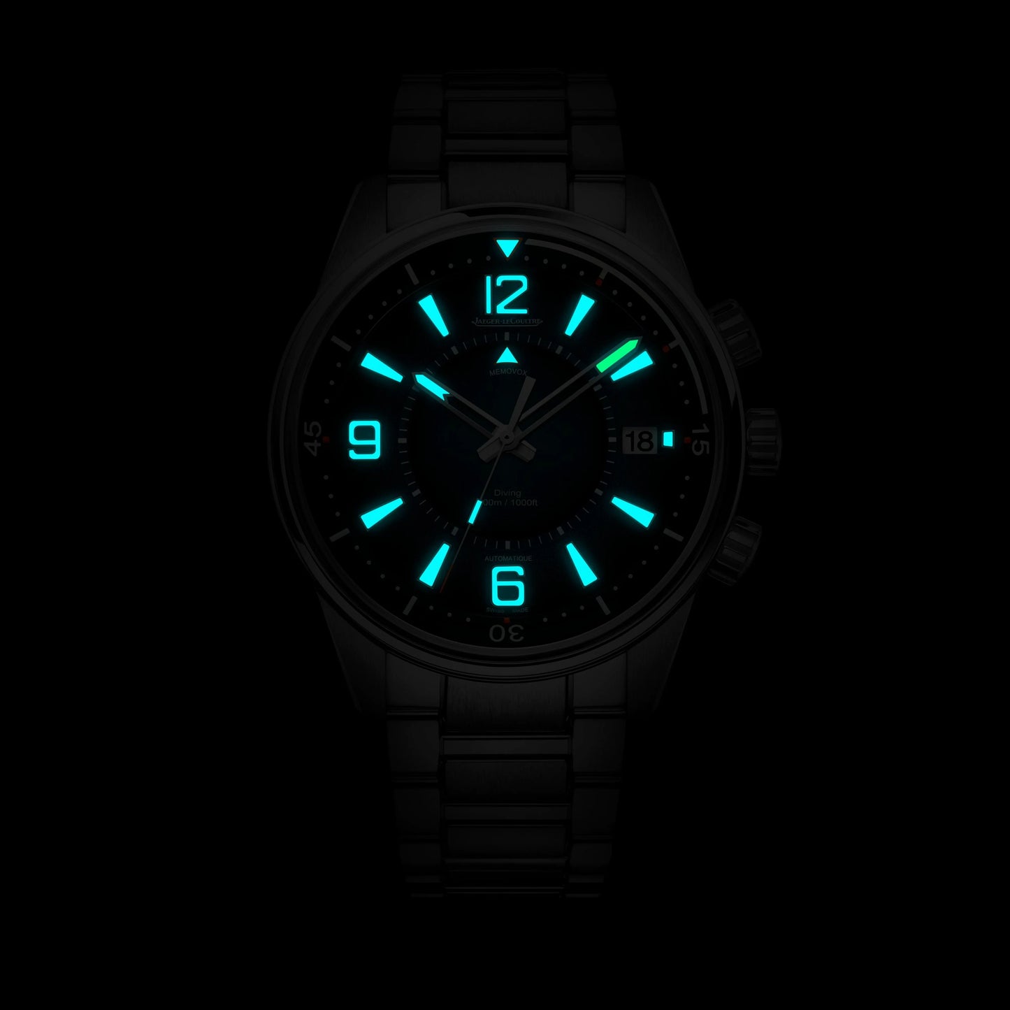 JLC - Polaris Mariner Memovox - 42 MM - Stainless Steel - Shaded Blue Dial - Stainless Steel Bracelet - Q903818J
