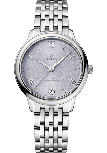 Omega De Ville Stainless Steel 34 MM - Stainless Steel Bracelet - Lavender Blue Dial - 434.10.34.20.03.001