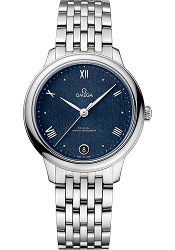 Omega De Ville Stainless Steel 34 MM - Stainless Steel Bracelet - Blue Dial - 434.10.34.20.03.002