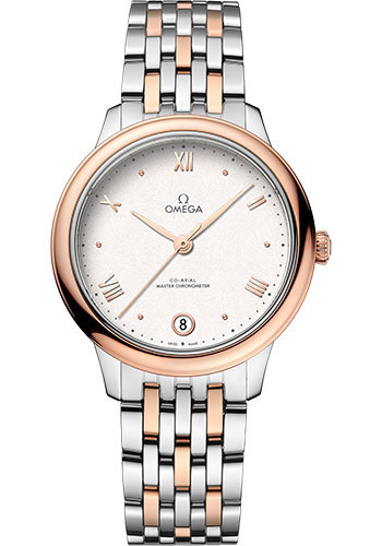 Omega De Ville Rose Gold and Stainless Steel 34 MM - Rose Gold and Stainless Steel Bracelet - Silvery Dial - 434.20.34.20.02.001