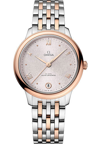 Omega De Ville Rose Gold and Stainless Steel 34 MM - Rose Gold and Stainless Steel Bracelet - Rose Silvery Dial - 434.20.34.20.02.003
