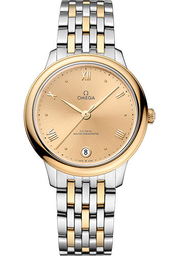 Omega De Ville Yellow Gold and Stainless Steel 34 MM - Yellow Gold and Stainless Steel Bracelet - Yellow Gold Dial - 434.20.34.20.08.001