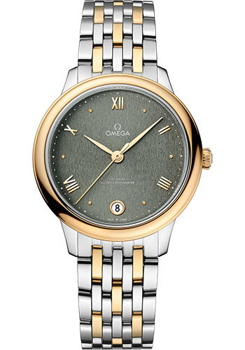 Omega De Ville Yellow Gold and Stainless Steel 34 MM - Yellow Gold and Stainless Steel Bracelet - PVD Matchgreen Dial - 434.20.34.20.10.001