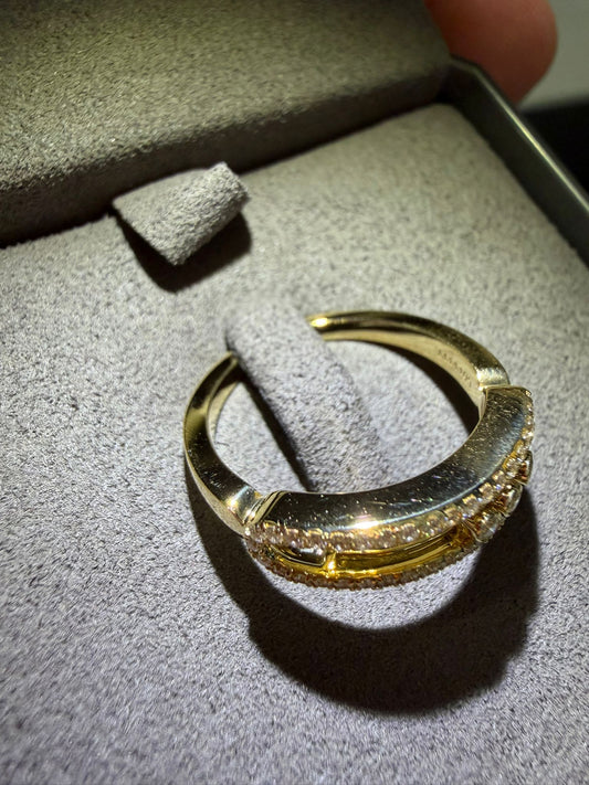 Messika Yellow Gold Diamond Pavé Ring Baby Move - 4683