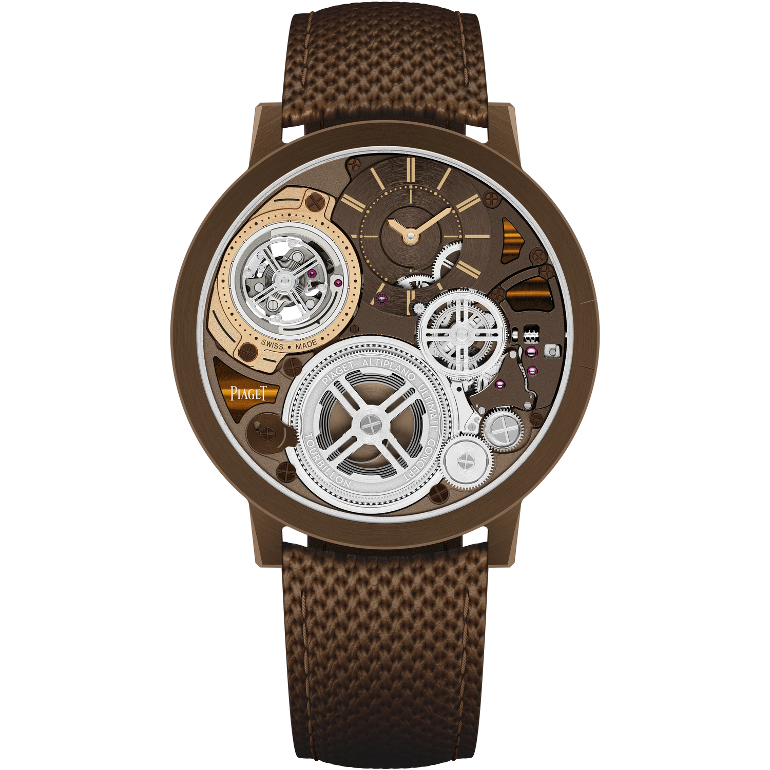 Piaget Altiplano Ultimate Concept Tourbillon - Cobalt Alloy - 41.5 MM - Brown Calfskin Leather Strap - Brown Skeleton Dial - G0A51540