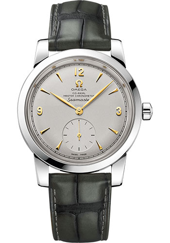 Omega Seamaster Platinum 38 MM - Dark Green Leather Strap - Platinum Dial - 511.93.38.20.99.001 nyc watcher nyc watches