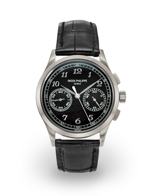Patek Philippe Complications - Chronograph - 39 MM - White Gold - Black Dial - Leather Bracelet - 5170G-010