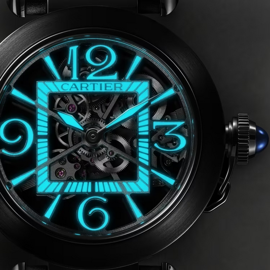 Cartier Pasha de Cartier Steel 41 MM - Dark Gray Alligator Leather Strap - Second Black Alligator Leather Strap - Skeleton Dial - WHPA0017