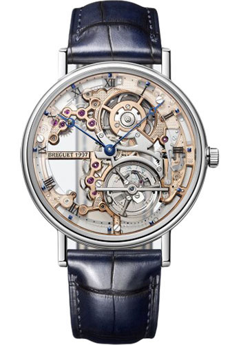 Breguet Classique Grande Complication Platinum 41 MM - Blue Leather Strap - Skeleton Dial - 5395PT/RS/9WU