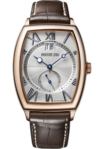Breguet Héritage Rose Gold 42 x 35 MM - Brown Leather Strap - Silver Gold Dial - 5400BR/12/9V6