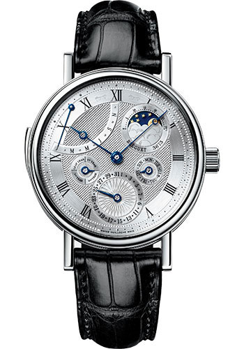 Breguet Classique White Gold 40 MM - Black Leather Strap - Silvered Gold Dial - 5447BB/1E/9V6