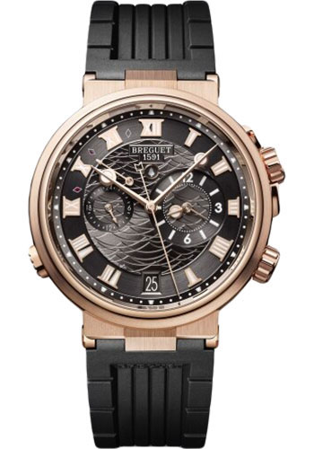 Breguet Marine Rose Gold 40 MM - Black Rubber Strap - Black Dial - 5547BR/G3/5ZU