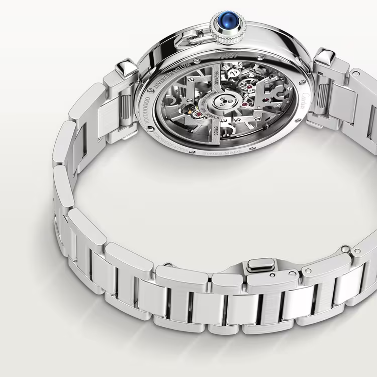 Cartier Pasha de Cartier Steel 41 MM - Steel Bracelet - Second Dark Gray Alligator Leather Strap - Skeleton Dial - WHPA0007