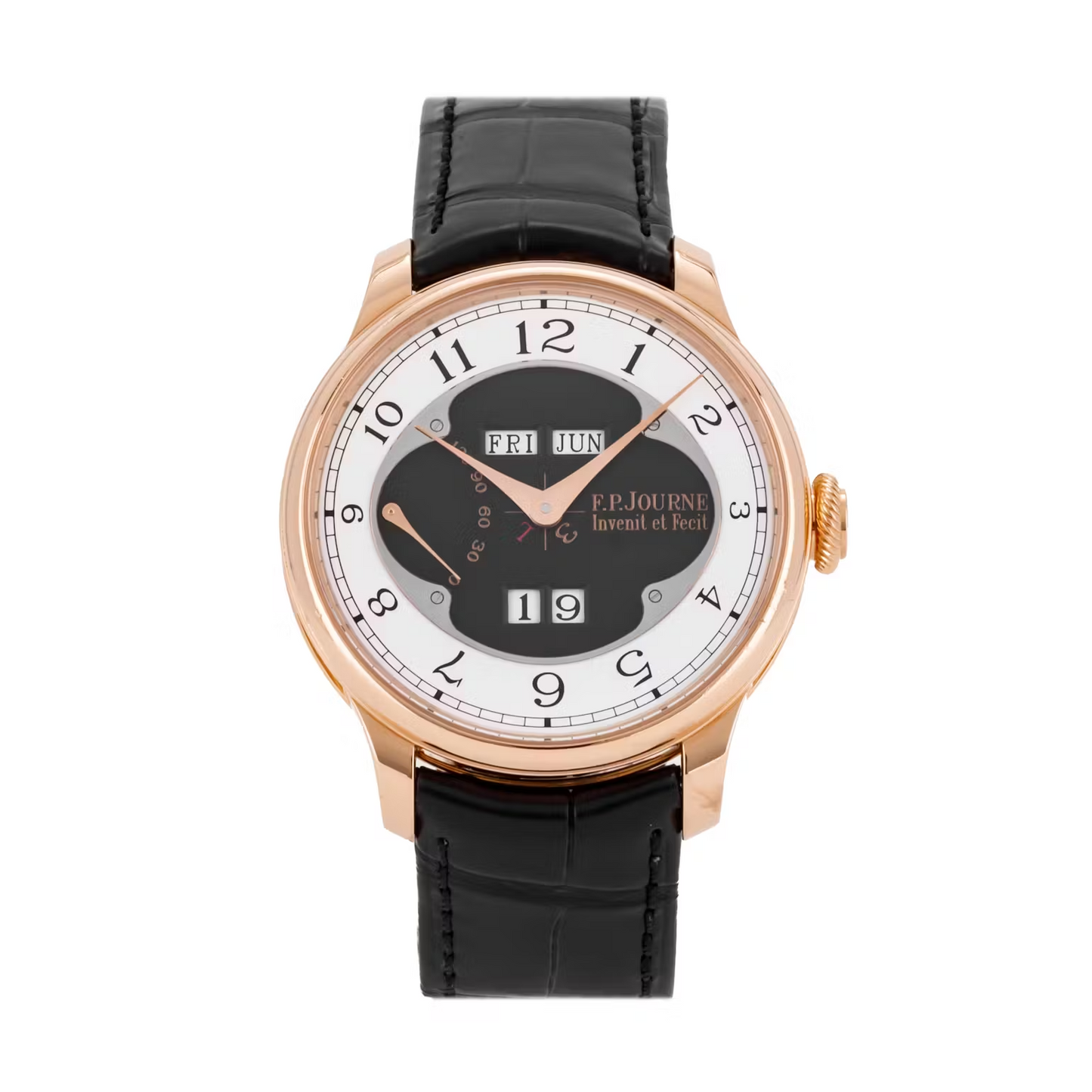 F.P. Journe Boutique Quantieme Perpetual Rose Gold 40 MM - Black Leather Strap - White Dial - OQP BE G 40 A BK nyc watcher nyc watches