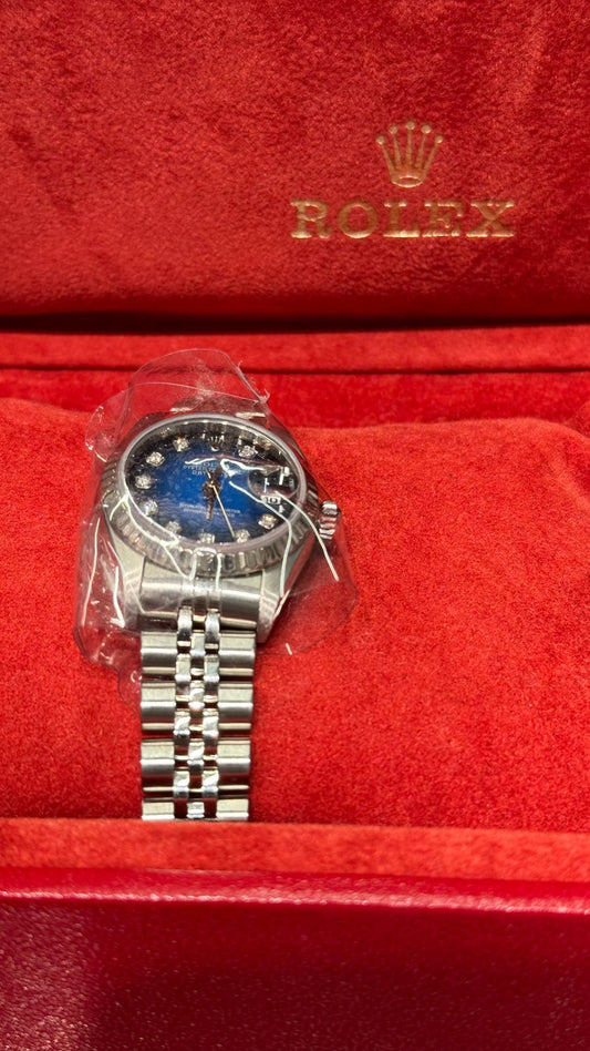 Rolex Datejust - 26 MM - Stainless Steel - Blue Vignette Diamond Dial - Jubilee Bracelet - 69174