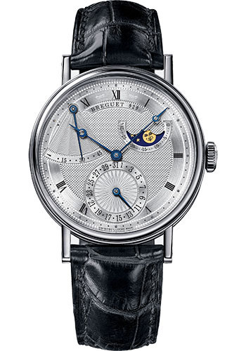 Breguet Classique White Gold 39 MM - Black Leather Strap - Silver Dial - 7137BB/11/9V6