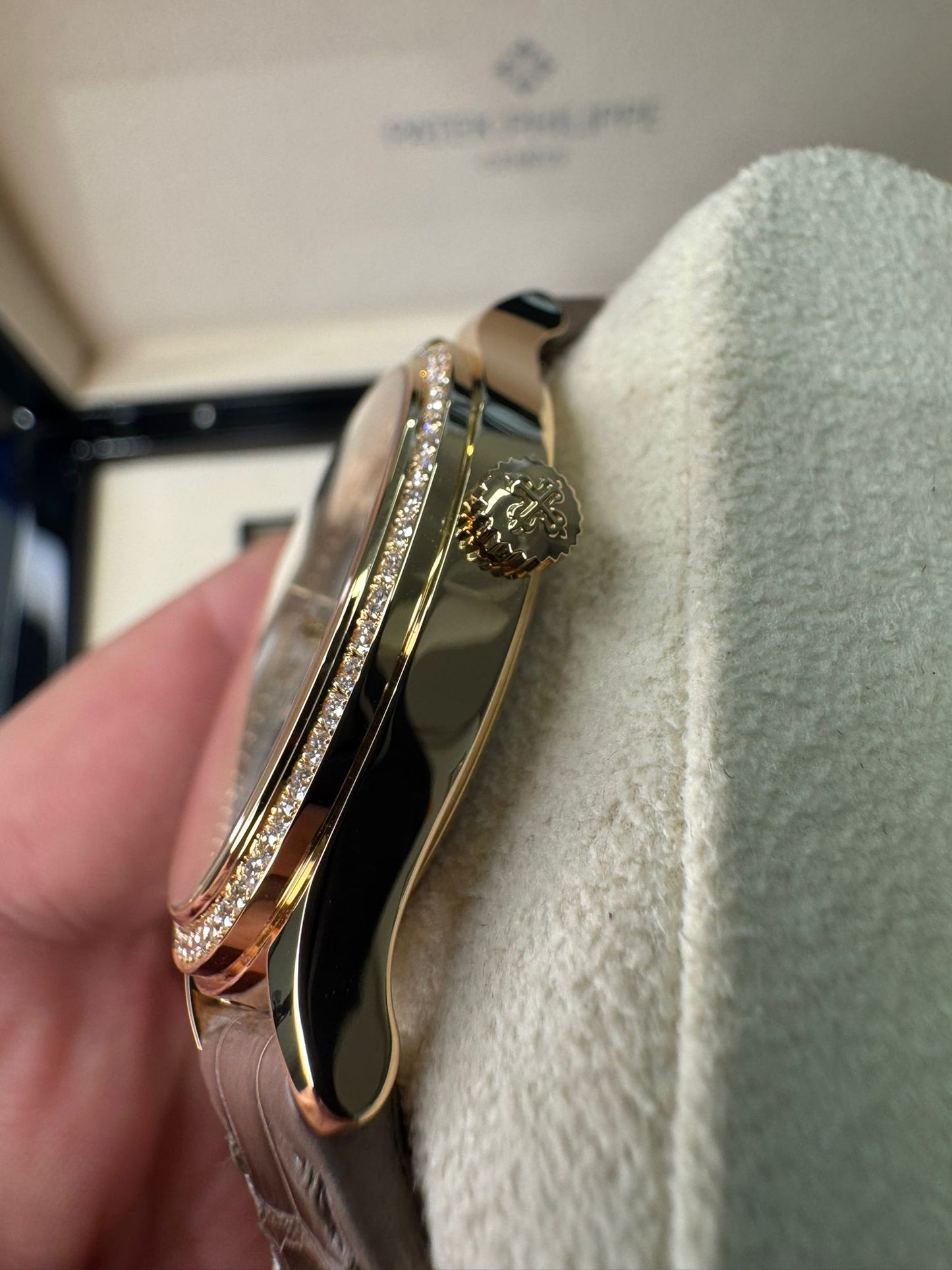 Patek Philippe Grand Complications - 35 MM - Rose Gold - Silver Dial - Alligator Leather Strap - 7140R-001