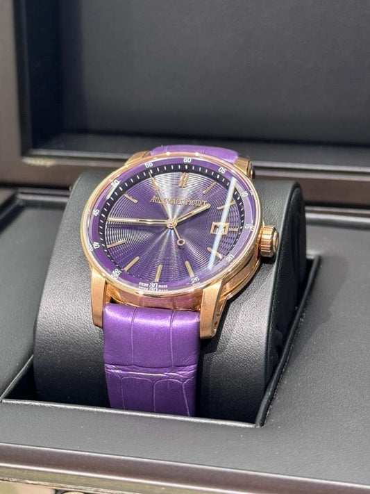 Audemars Piguet - Code 11.59 - 38 MM - Rose Gold - Purple Dial - 77410OR.OO.A623CR.01