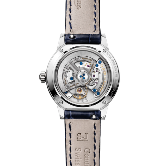 JLC - Rendez-Vous Classic Night & Day - 29 MM - Stainless Steel - Mother-Of-Pearl Dial - Blue Leather Strap - Q3468410