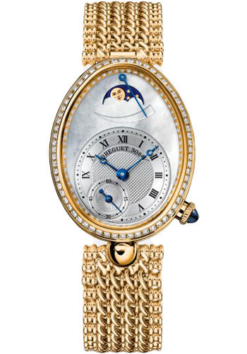 Breguet Reine de Naples Yellow Gold 28.48 MM - Yellow gold Bracelet - Diamond Bezel - Mother-Of-Pearl Dial - 8908BA/52/J20/D000