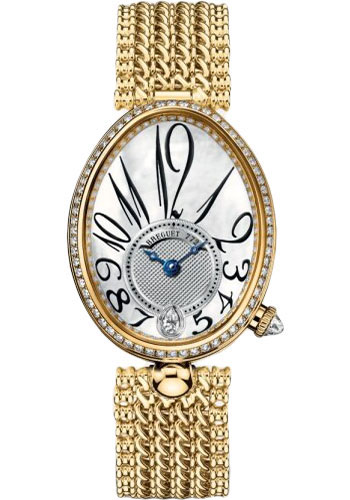 Breguet Reine de Naples Yellow Gold 28.48 MM - Yellow gold Bracelet - Diamond Bezel - Mother-Of-Pearl Dial - 8918BA/58/J20/D000