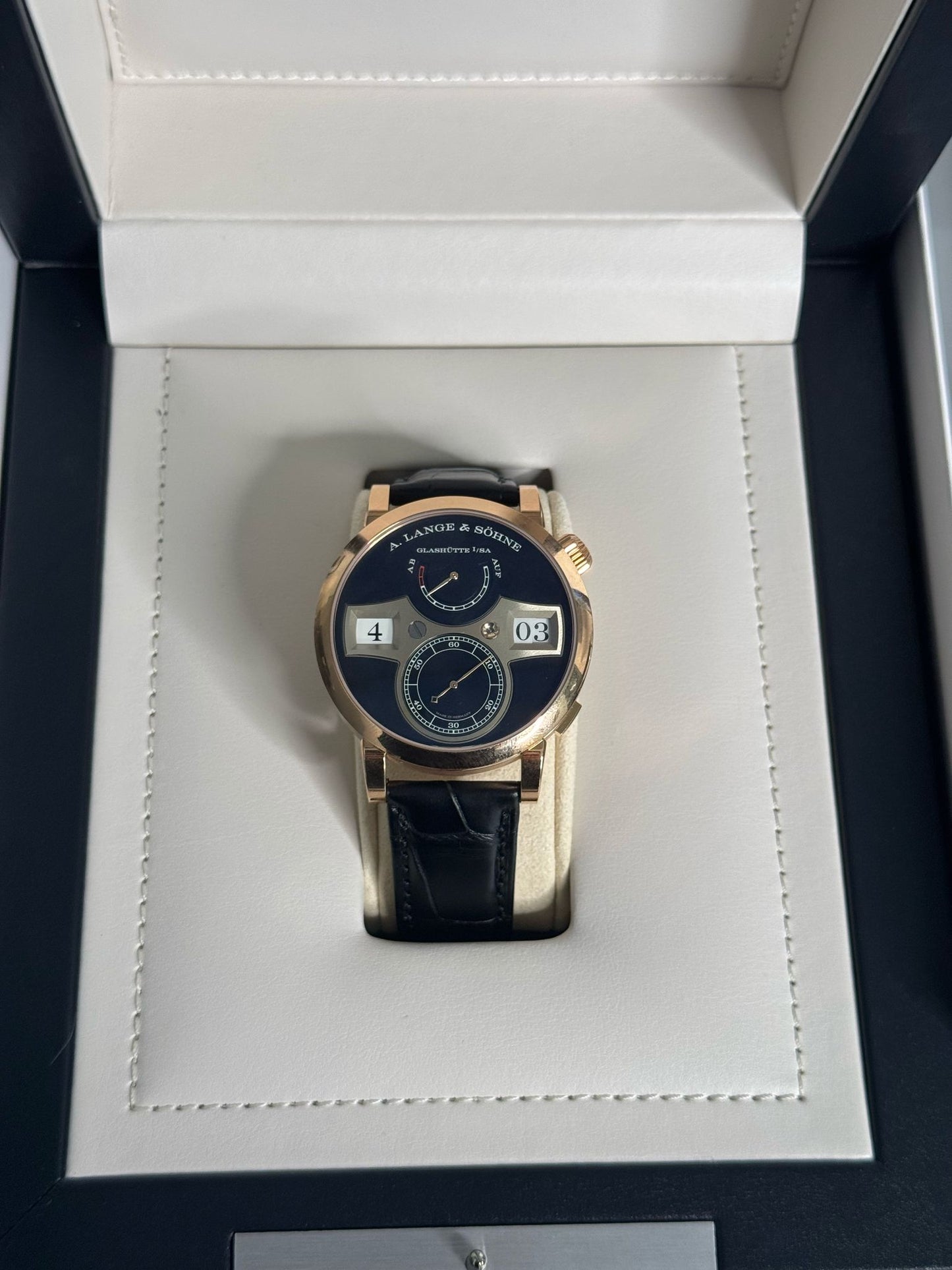 A.Lange & Söhne Zeitwerk - 41.9 MM - Rose Gold - Black Dial - 142.031