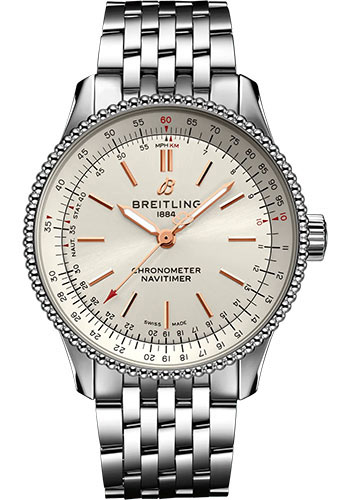 Breitling Navitimer Stainless Steel 35 MM - Metal Bracelet - Silver Dial - A17395F41G1A1