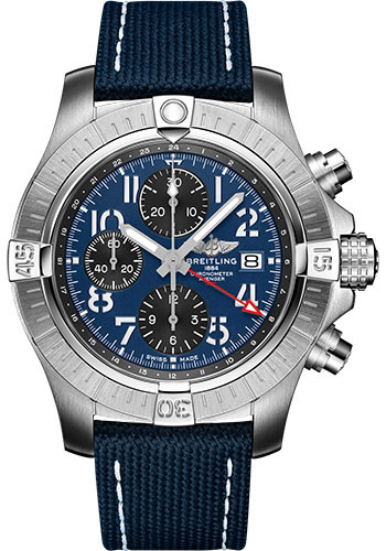 Breitling Avenger Stainless Steel 45 MM - Blue Calfskin Strap - Blue Dial - A24315101C1X1
