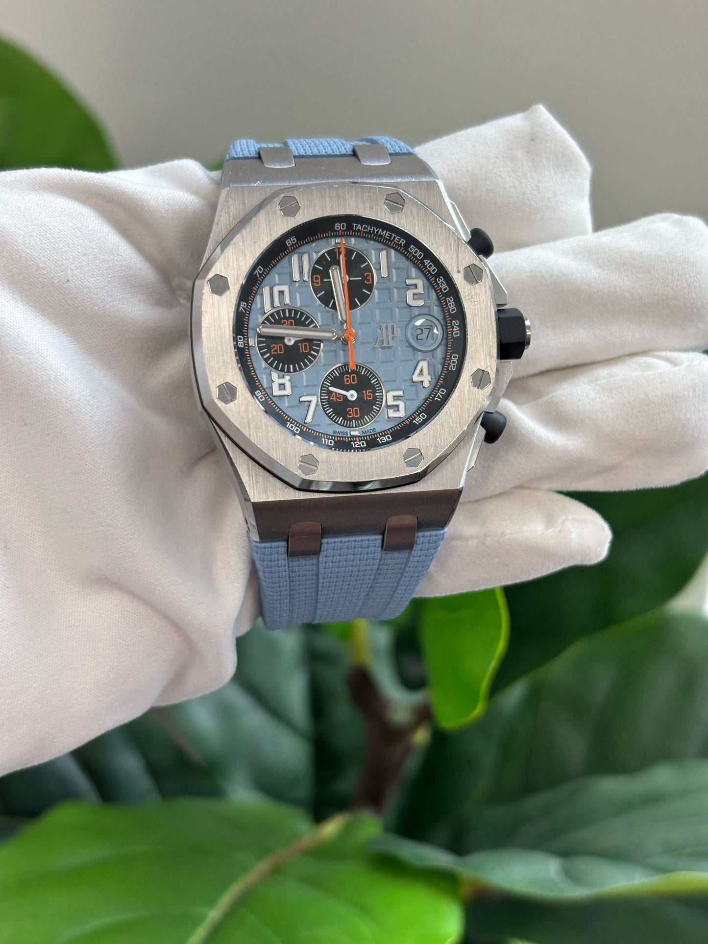 Audemars Piguet Royal Oak Offshore Stainless Steel Selfwinding Chronograph 42 MM - Blue Rubber Strap - Blue Dial - 26238ST.OO.A340CA.01