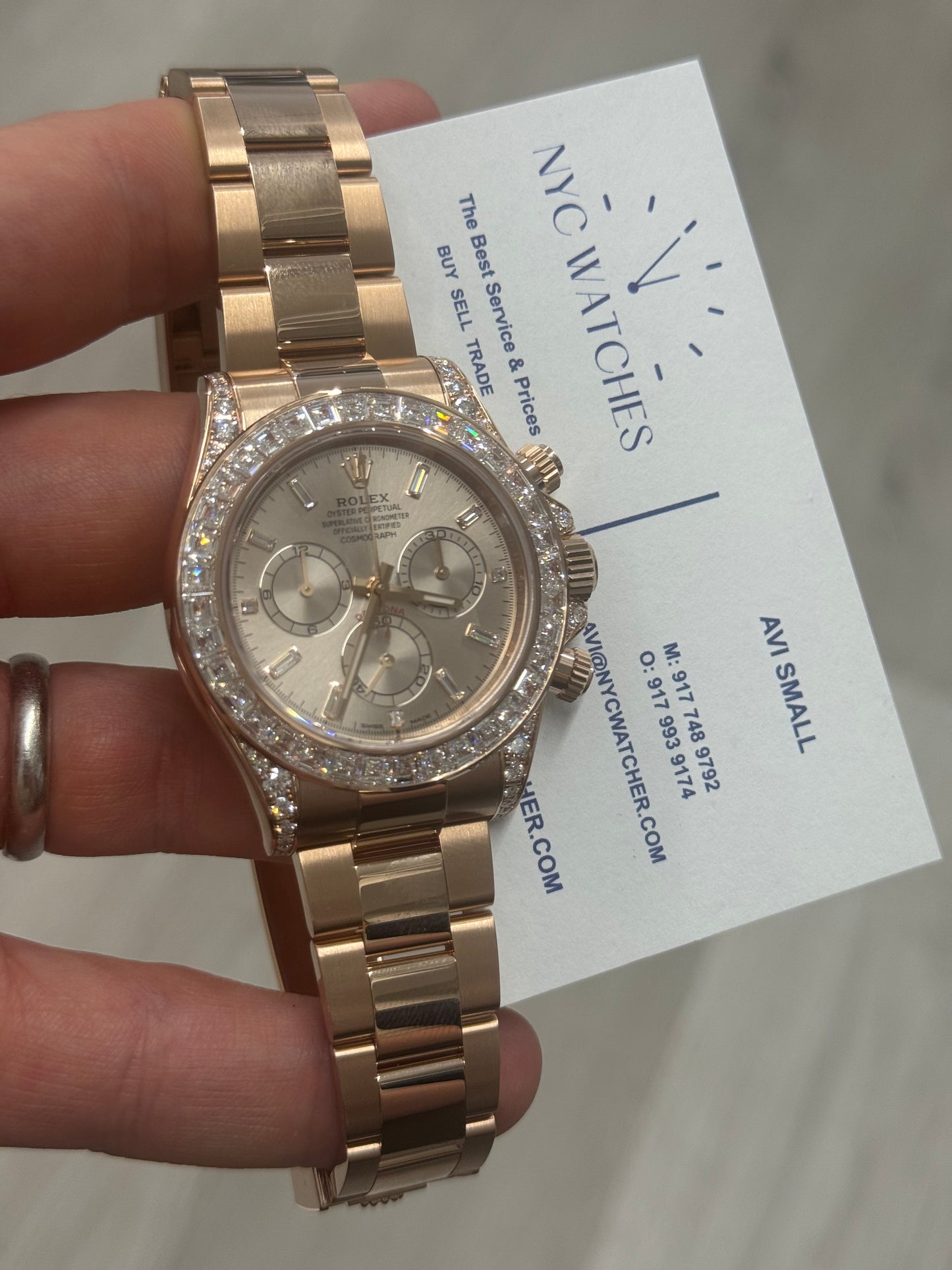 Rolex Cosmograph Daytona Baguette Bezel - 40 MM - Rose Gold - 126595TBR OSd