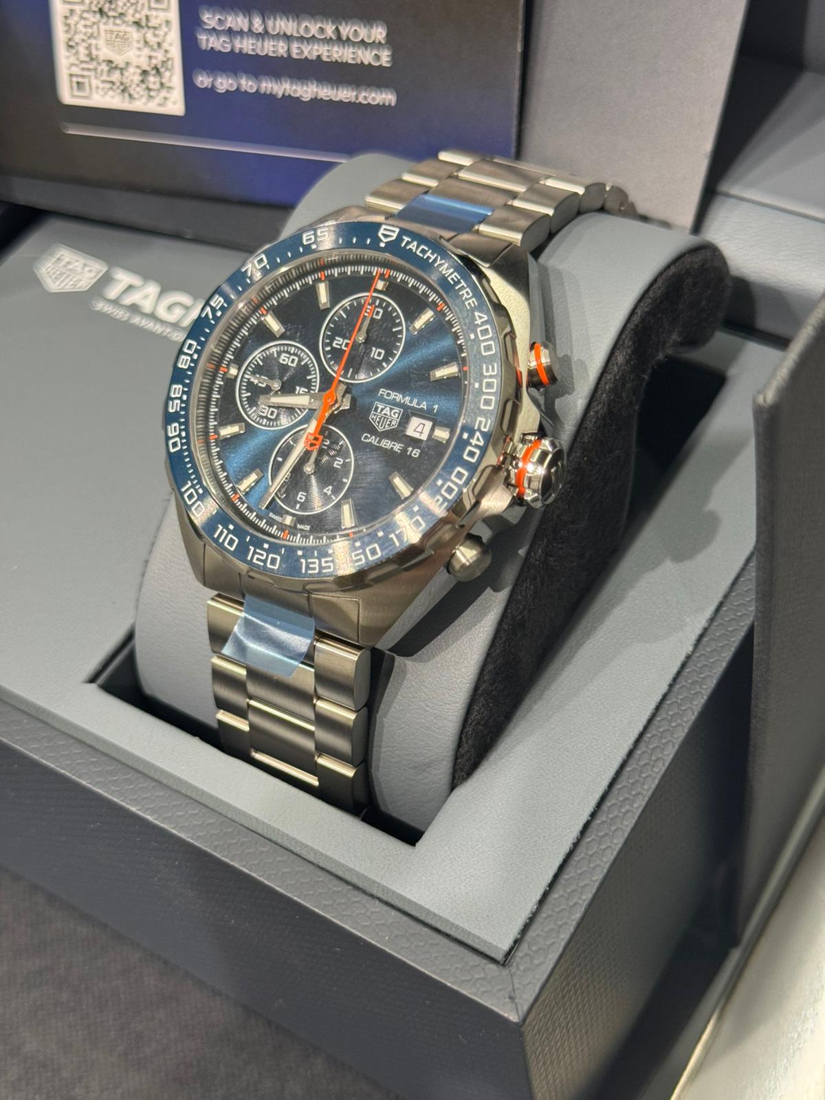 TAG Heuer Formula 1 Chronograph - 44 MM - Stainless Steel - Sunray Brushed Blue Dial - CAZ201G.BA0876