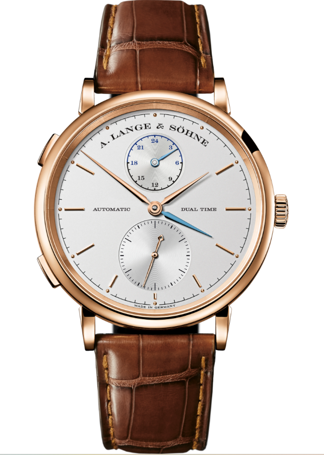 A.Lange & Söhne Saxonia Dual Time - 40 MM - Rose Gold - Silver Dial - 385.032