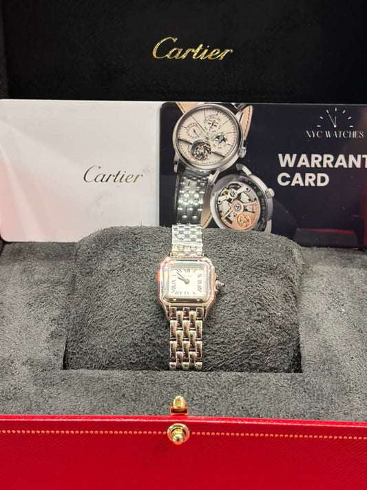 Cartier Panthére De Cartier Stainless Steel (Mini Model) 25 MM x 19 MM - Stainless Steel Bracelet - Stainless Steel Bezel - Silver Dial - WSPN0012