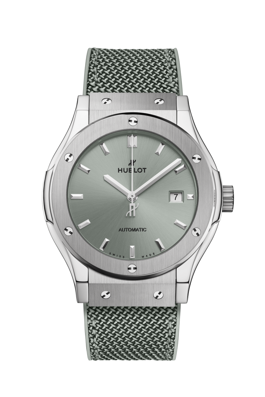 Hublot Classic Fusion Sage Green - Titanium - 42 MM - Sage Green Rubber/Fabric Strap - Satin Sage Green Sunray Dial - 542.NX.891G.NR