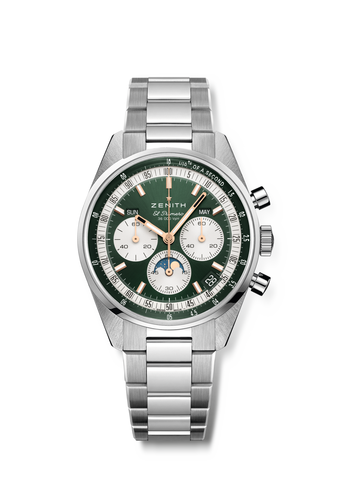 Zenith CHRONOMASTER Original - 38 MM - Stainless Steel - Green Dial - 03.3400.3610/40.M3200