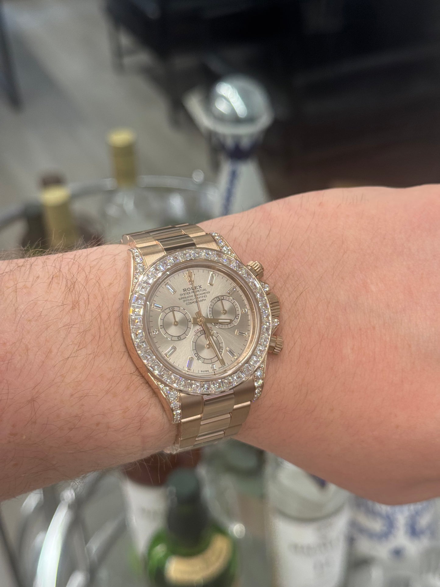 Rolex Cosmograph Daytona Baguette Bezel - 40 MM - Rose Gold - 126595TBR OSd