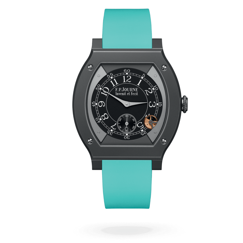 F.P. Journe Élégante Titalyt® 48 x 40 MM - Turquoise Rubber Strap - Black Dial - Élégante Titalyt® nyc watcher nyc watches