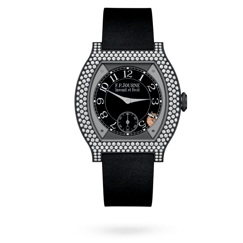 F.P. Journe Elégante Titalyt® 12 rows of diamonds Titanium 40 x 35 MM - Black Rubber Strap - Diamond Bezel - Black Dial - Titalyt® 12 rows of diamonds nyc watcher nyc watches