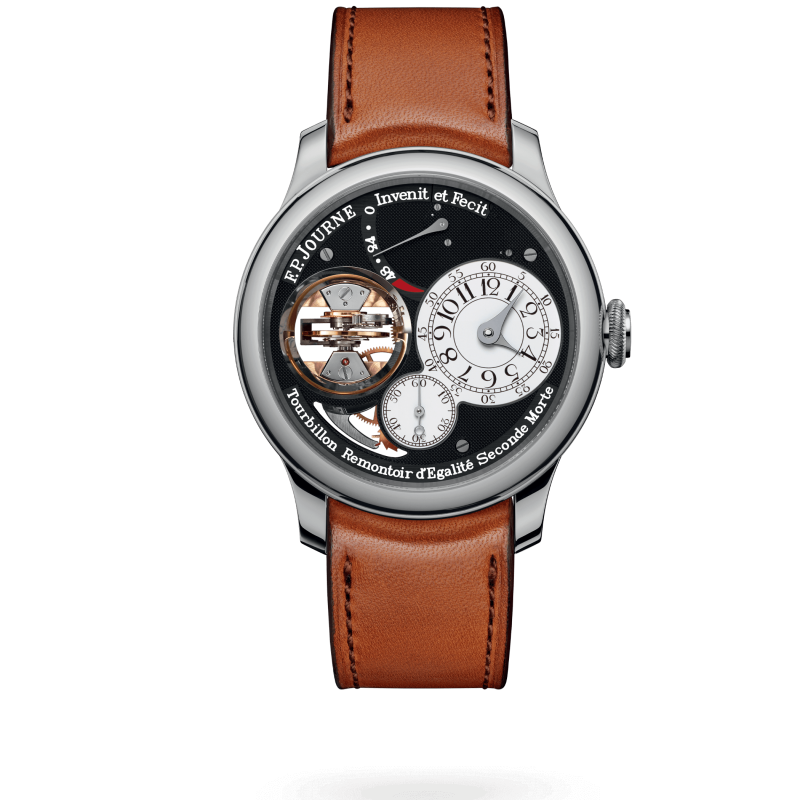 F.P. Journe Tourbillon Souverain Black Label Platinum 40 MM - Brown Leather Strap - Black Dial - Tourbillon Souverain Black Label nyc watcher nyc watches