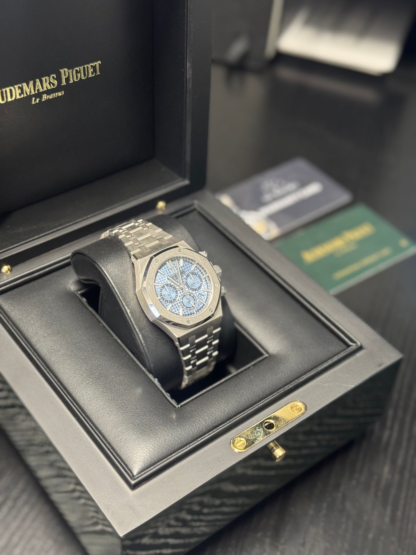 Audemars Piguet Royal Oak Cronograph Limited Edition - 38 MM - White Gold - Light Blue Dial - 26317BC.OO.1256BC.01