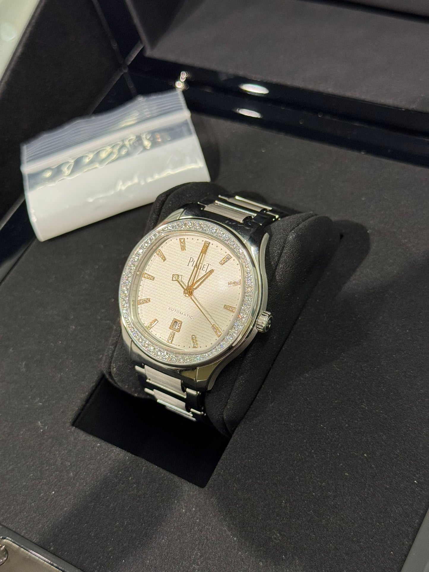 Piaget Polo - Stainless Steel Diamond 36 MM - Stainless Steel Bracelet - White Dial - Diamond Bezel - G0A46019