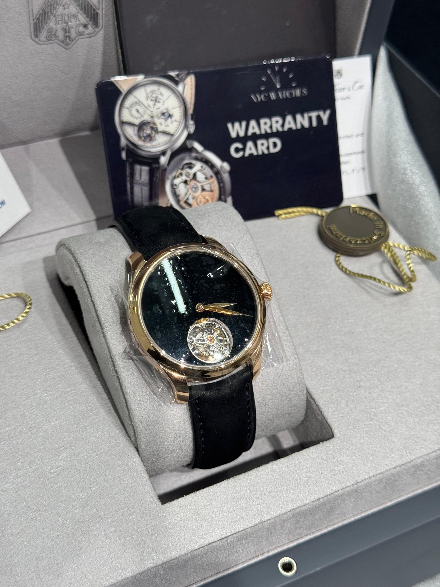 H. Moser & Cie Endeavour Tourbillon - 40 MM - Rose Gold - Black Dial - Leather Bracelet - 1804-0403