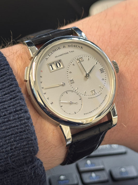 A.Lange & Söhne - Lange 1 Daymatik - 39.5MM - Platinum - Leather Strap - Silver Dial - 320.025