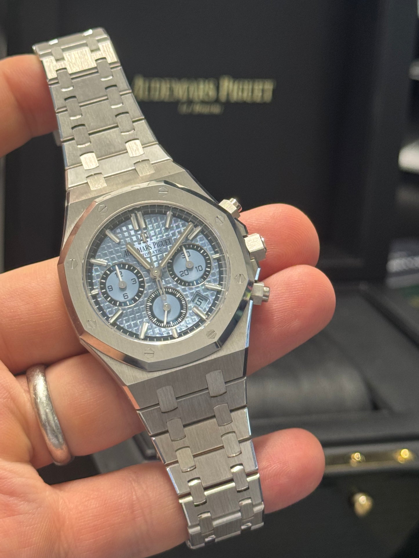 Audemars Piguet Royal Oak Cronograph Limited Edition - 38 MM - White Gold - Light Blue Dial - 26317BC.OO.1256BC.01