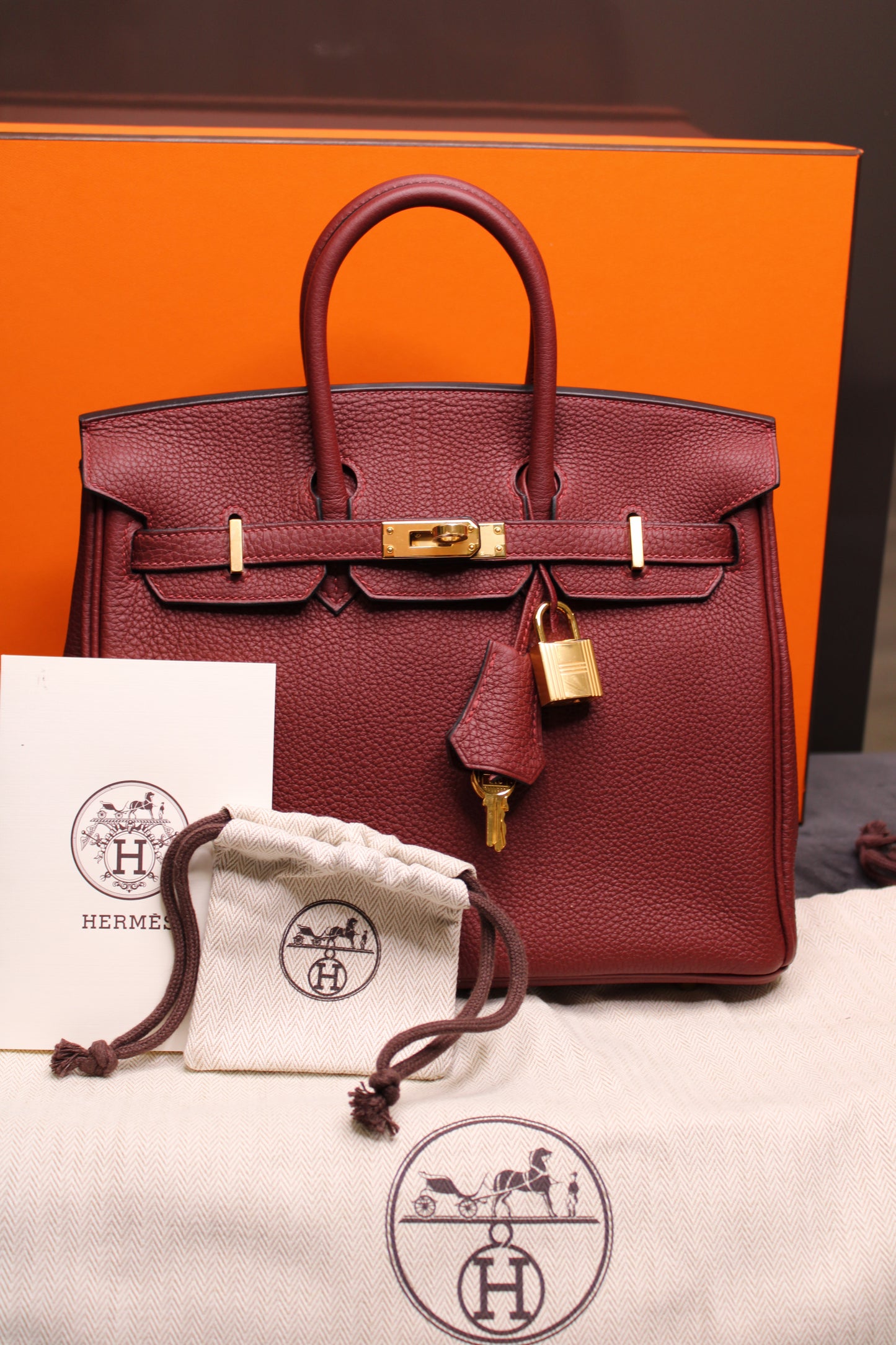 Hermès Birkin 25 - Rouge H Togo leather with Gold hardware