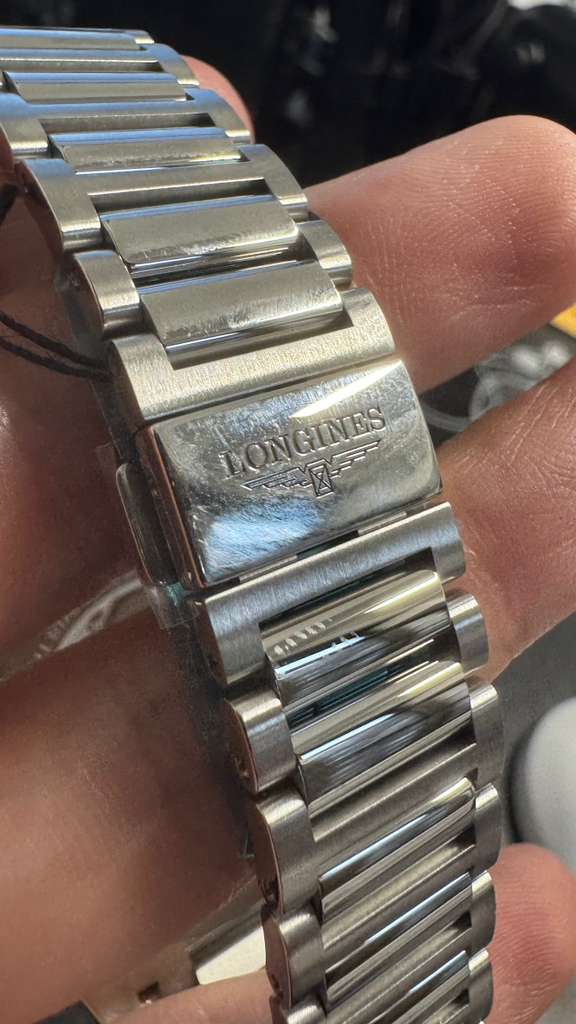 Longines Conquest Chronograph - 42 MM - Steel Case - Ceramic Bezel - Silver with Blue Counters Dial - L3.835.4.98.6
